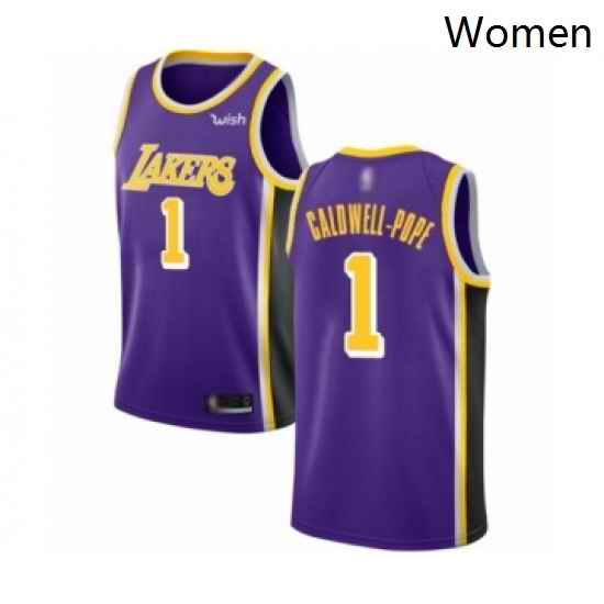 Womens Los Angeles Lakers 1 Kentavious Caldwell Pope Authentic Purple Basketball Jerseys Icon Edition